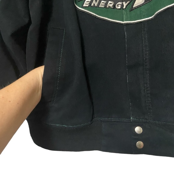 Vtg NASCAR Dale Earnhardt Jr. Racing Jacket AMP Energy #88 Black & Green - Picture 5 of 15